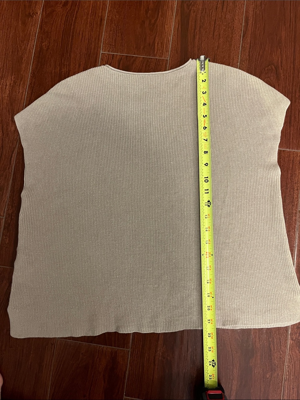 Eileen Fisher Cream Ribbed Knit Boxy Shell - Picture 9 of 11